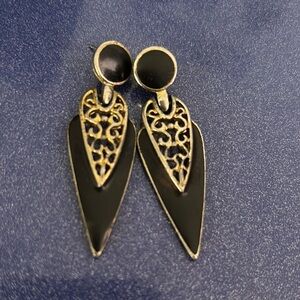 Elegant Black and Gold Earrings